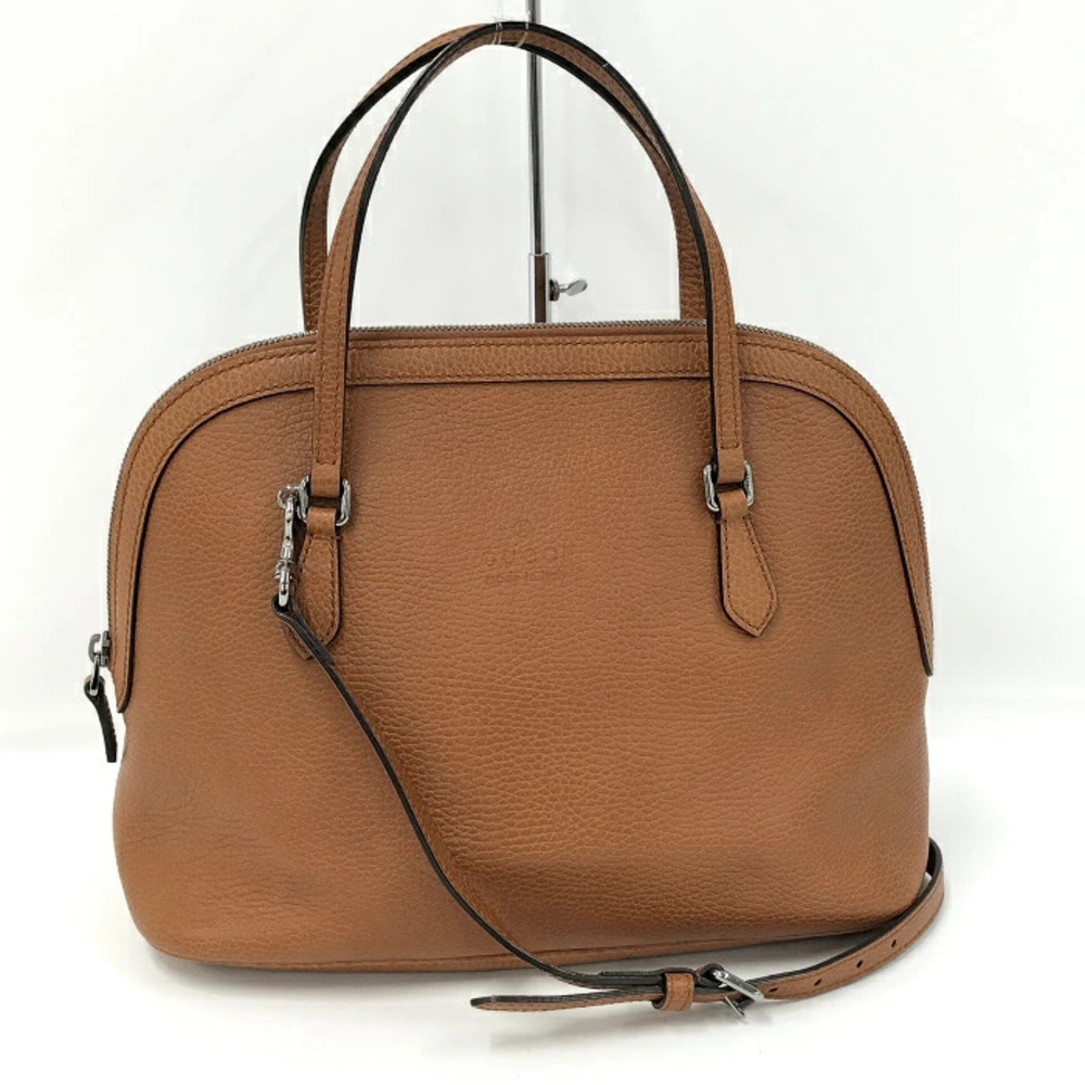 Gucci brown leather 2way shoulder bag calfskin Brown